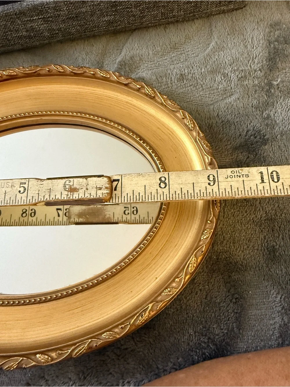 Vintage Gold Oval Wall Mirror In Ornate Frame   OSP